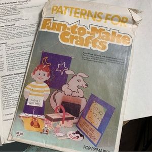 Vintage “Patterns for Fun-To-Make Crafts” patterns and instructions